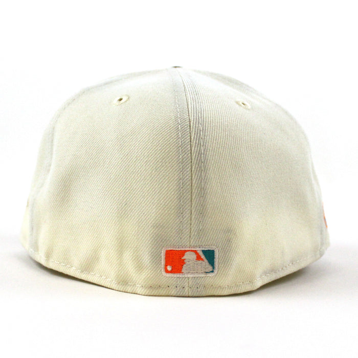 Cleveland Guardians CLEGUA CLEVELAND New Era 59Fifty Fitted Hat (CHROME WHITE DARK SEAWEED RUST ORANGE Under Brim)