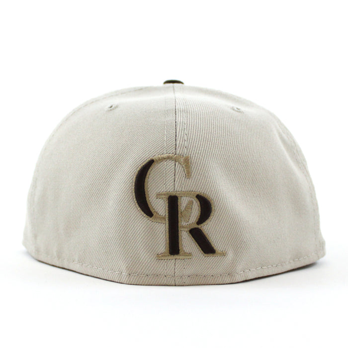 Colorado Rockies 25th Anniversary New Era 59Fifty Fitted Hat (GITD Stone Gray Walnut Khaki Under Brim)