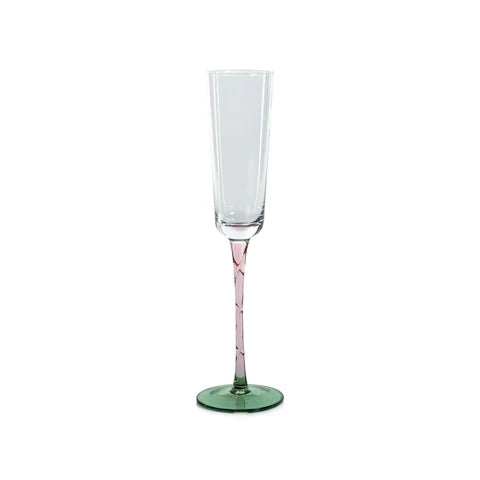 Green & Amber Champagne Glass
