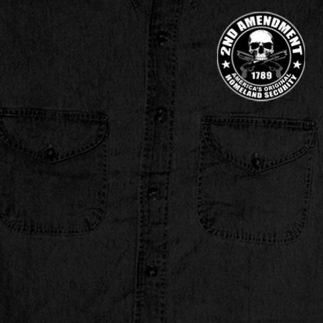 Hot Leathers 2nd Amendment Sleeveless Denim Biker Shirt