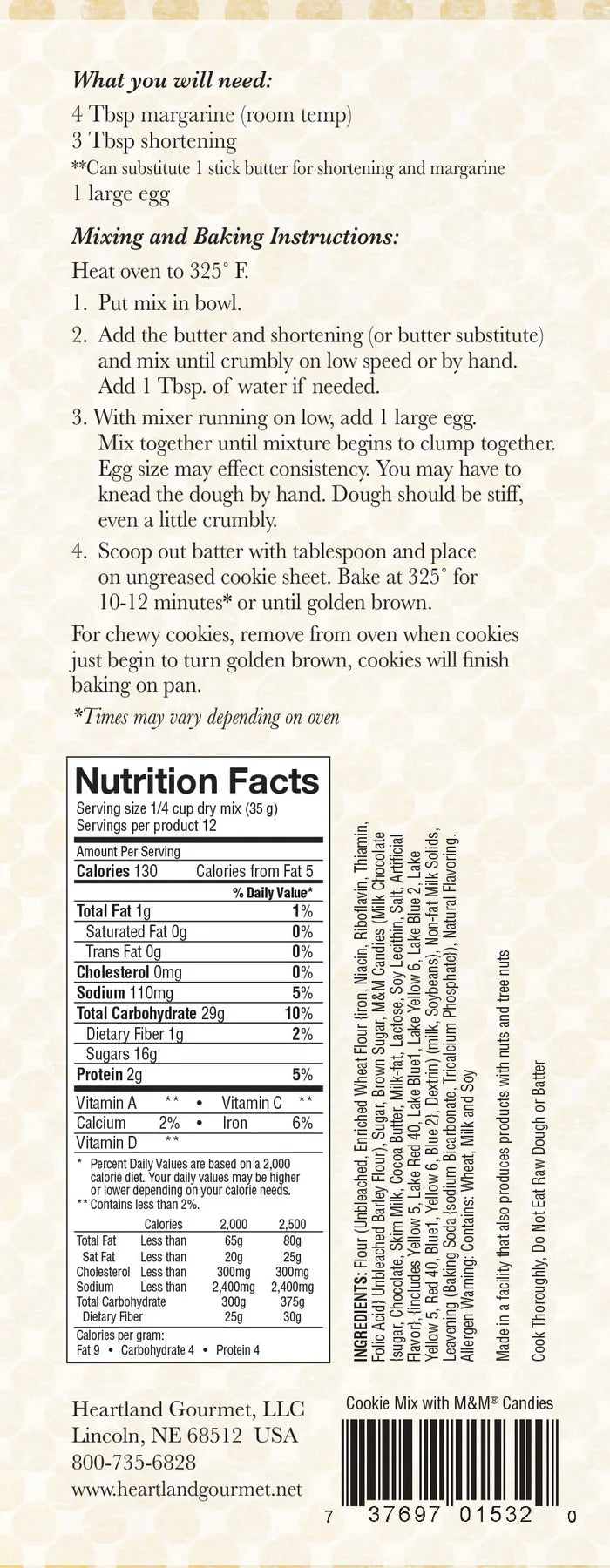 M & M Cookie Mix | Pack of 3 | 16 oz | Heartland Gourmet