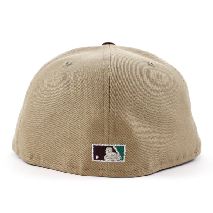 Oakland Athletics 50th Anniversary New Era 59Fifty Fitted Hat (Camel Maroon Turquoise Under Brim)