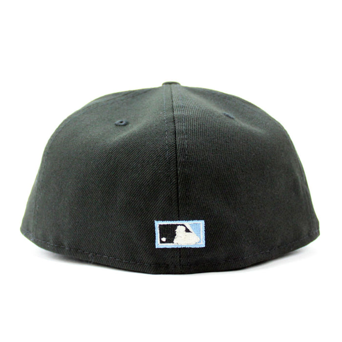 Oakland Athletics 50th Anniversary New Era 59Fifty Fitted Hat (Glow in the Dark Black Sky Blue Under Brim)