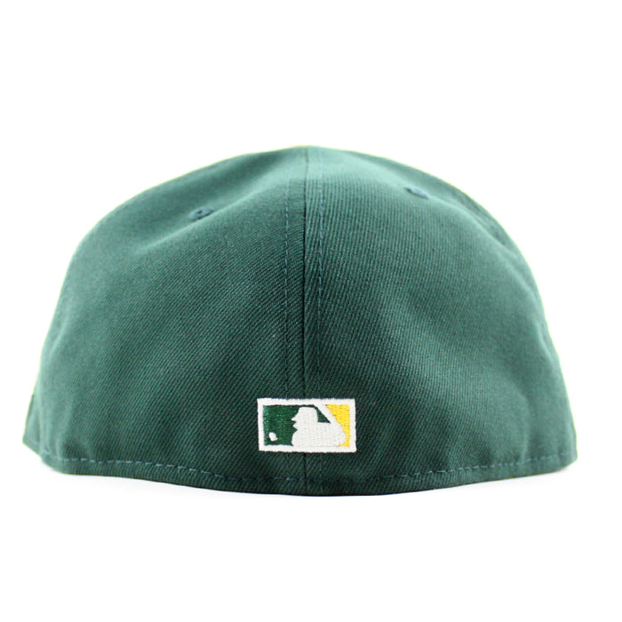 Oakland Athletics Elephant Patch New Era 59Fifty Fitted Hat (Dark Green Yellow Gray Under Brim)