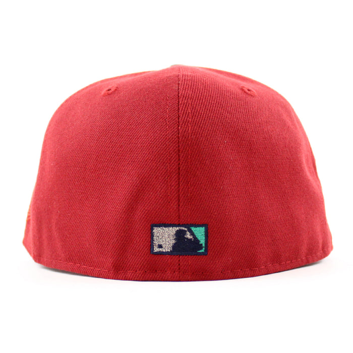 Seattle Mariners 20TH Anniversary New Era 59Fifty Fitted Hat (Brick Red Navy Gray Under Brim)