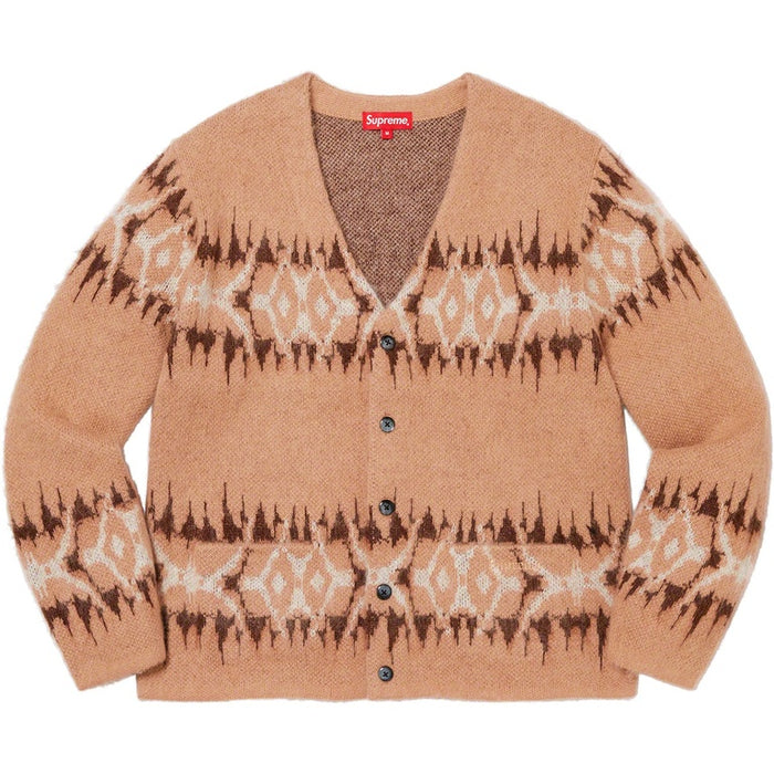 Supreme Abstract Stripe Cardigan Light Brown (WORN)