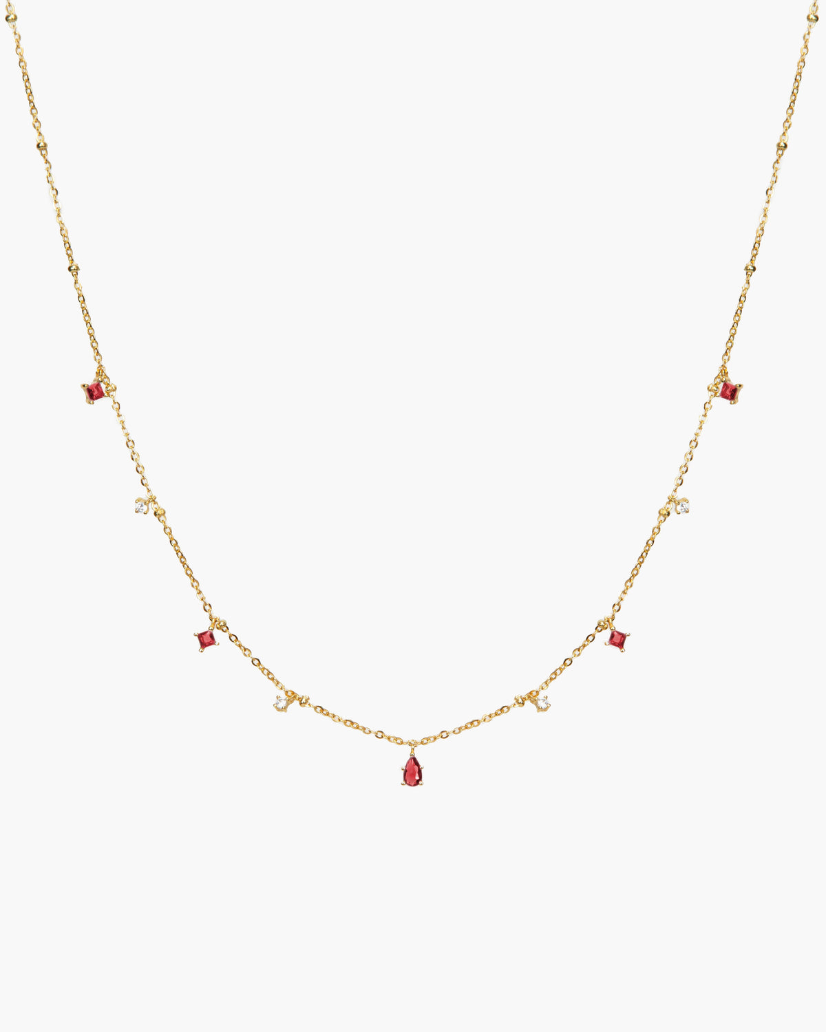 Elysee Necklace in Garnet Red