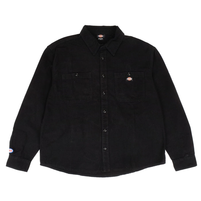 303 Boards - 303 X Dickies 303 Oval Duck Canvas Long Sleeve Utility Shirt (Black)