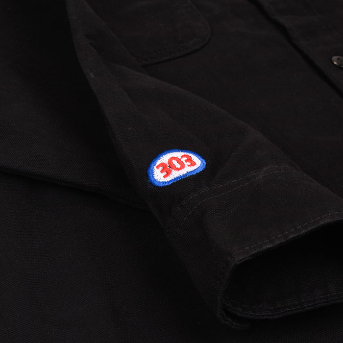 303 Boards - 303 X Dickies 303 Oval Duck Canvas Long Sleeve Utility Shirt (Black)