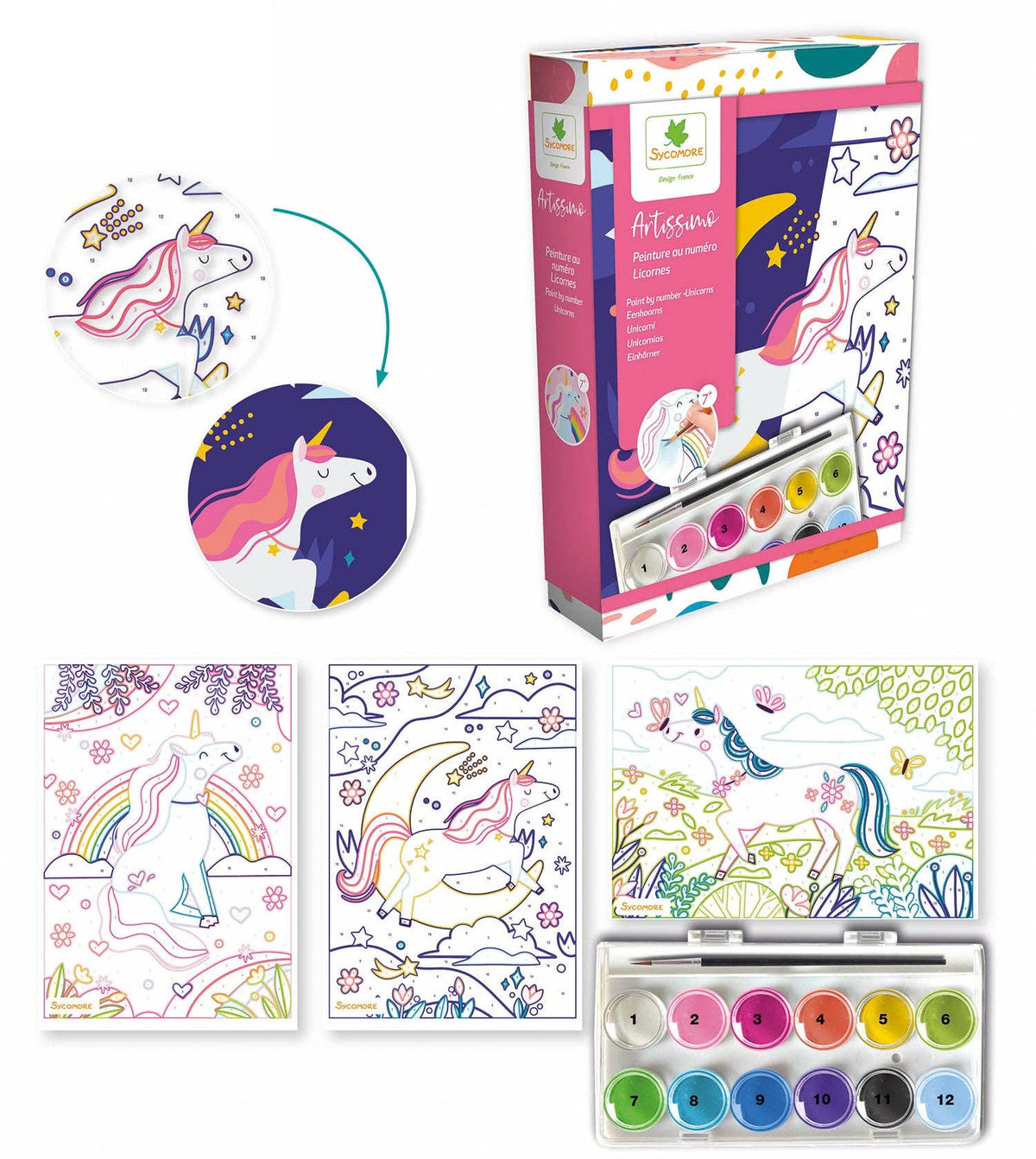 Artissimo -S Paint By Numbers Unicorns