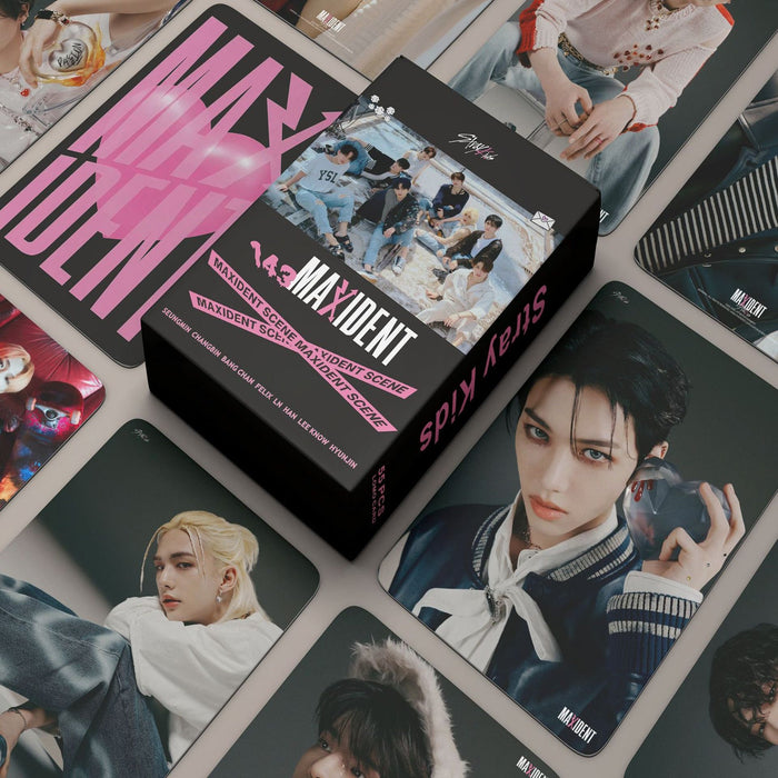 55pcs/set Stray Kids MAXIDENT Photocards Lomo Cards Set (Fan Goods)