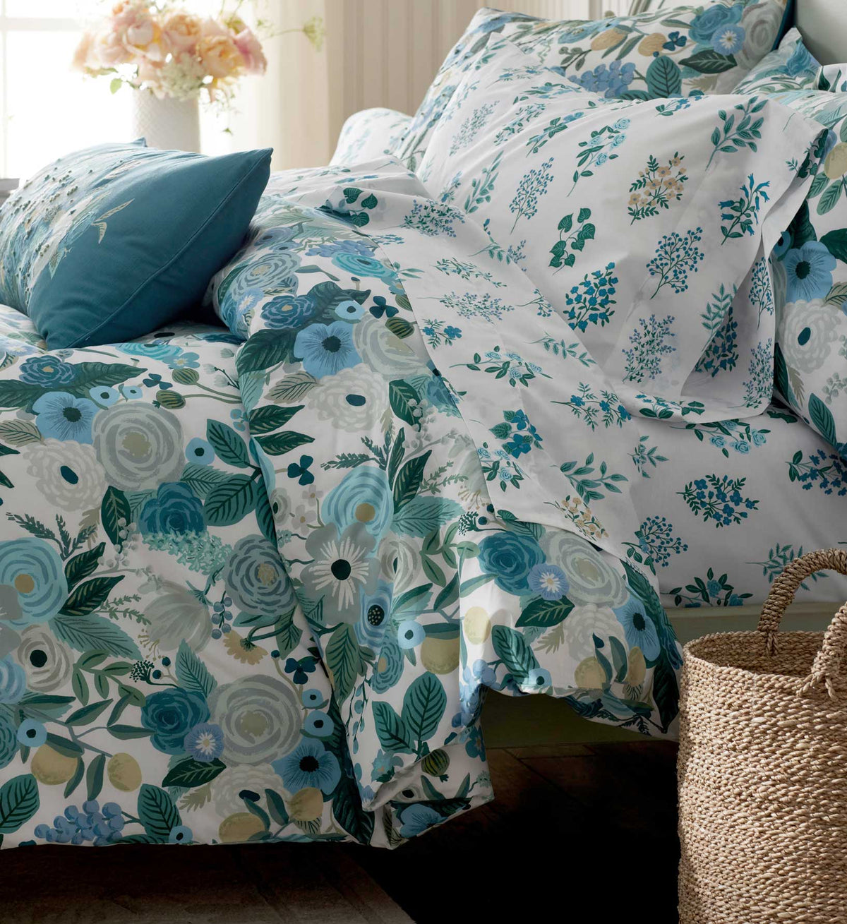 Percale Comforter - Garden Party Blue