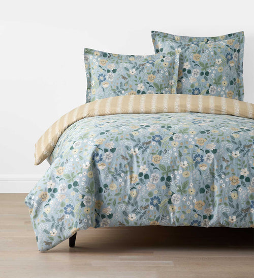 Percale Duvet Cover - Strawberry Fields Slate