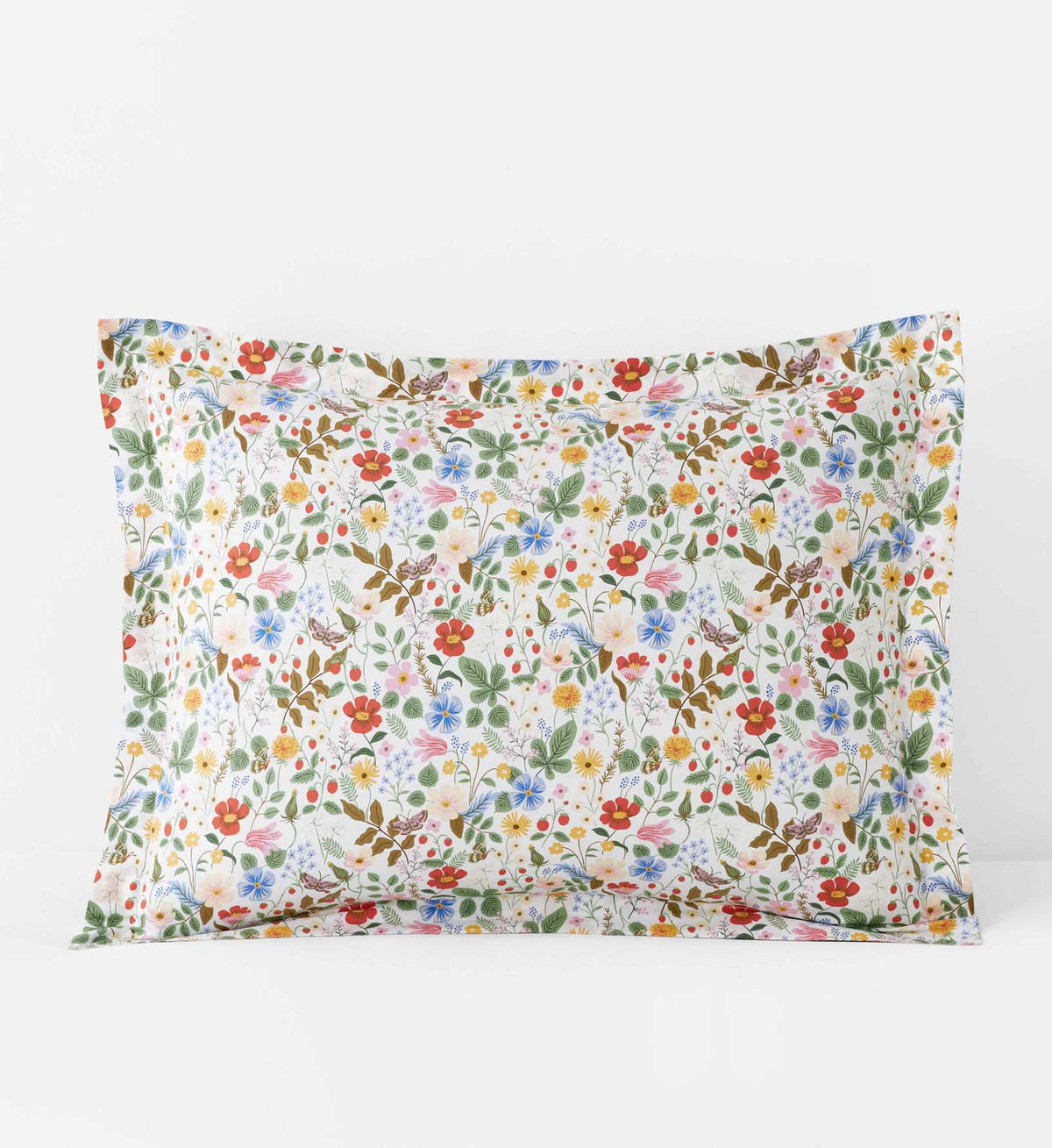 Percale Sham - Strawberry Fields White