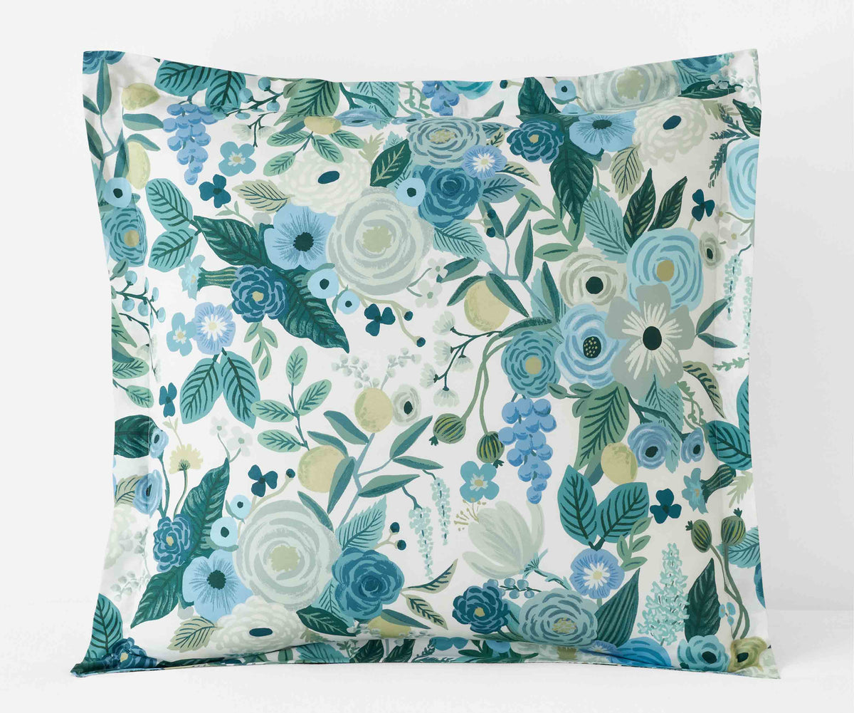 Percale Sham - Garden Party Blue
