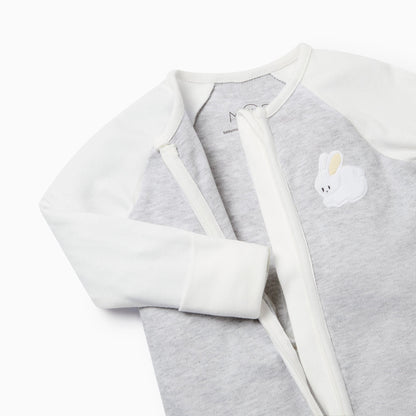 Bunny Raglan Zip-Up Sleepsuit