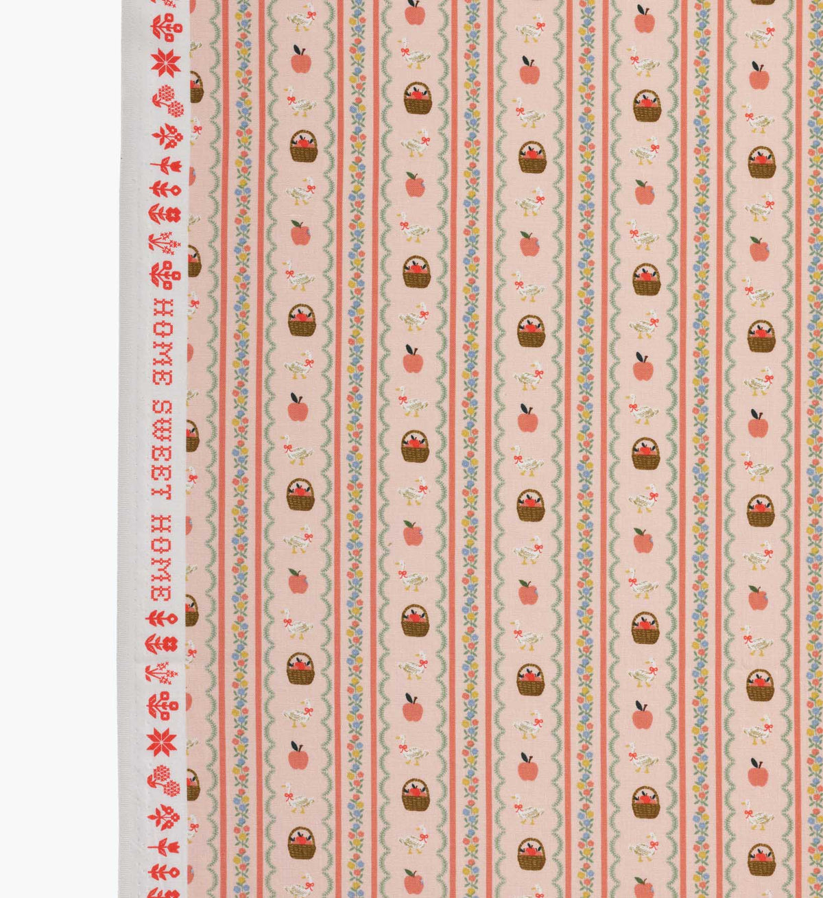 Farmhouse Stripe Cotton Fabric - Pink