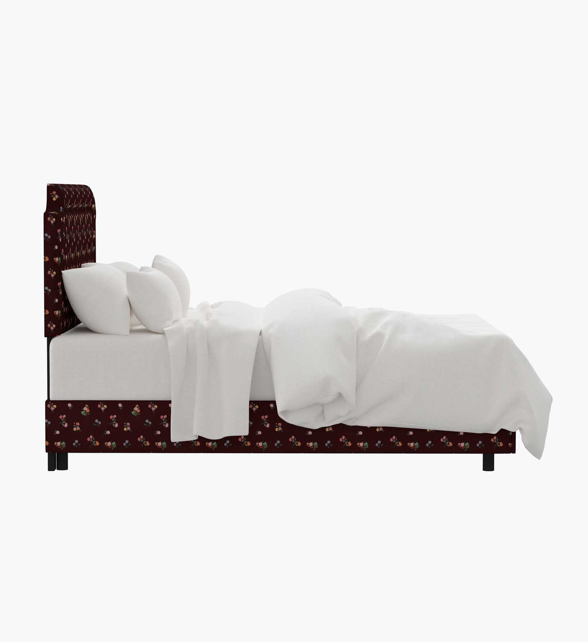 Hampton Bed - Ditsy Dahlia Burgundy