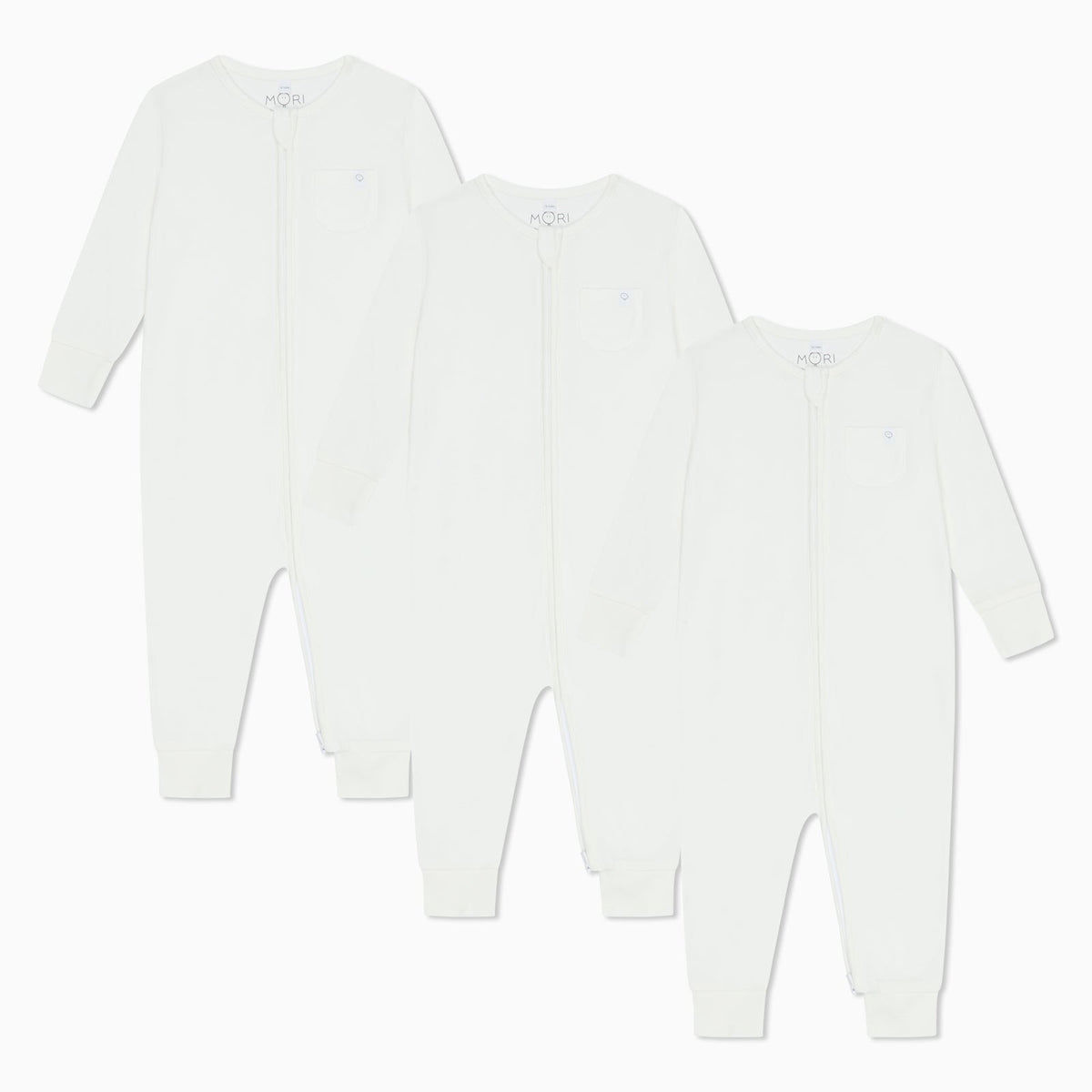 Clever Zip Sleepsuit 3 Pack - White