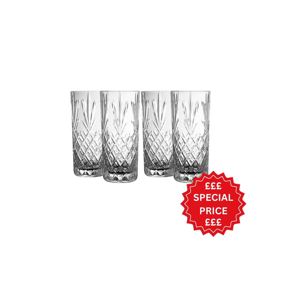 Galway Crystal Renmore Hi-ball Set of 4