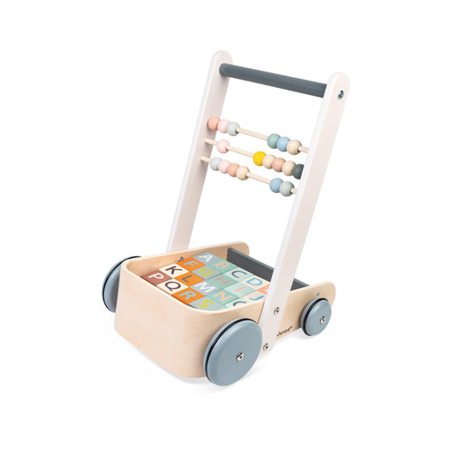 Janod Sweet Cocoon Cart with ABC Blocks