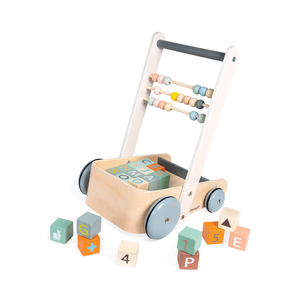Janod Sweet Cocoon Cart with ABC Blocks