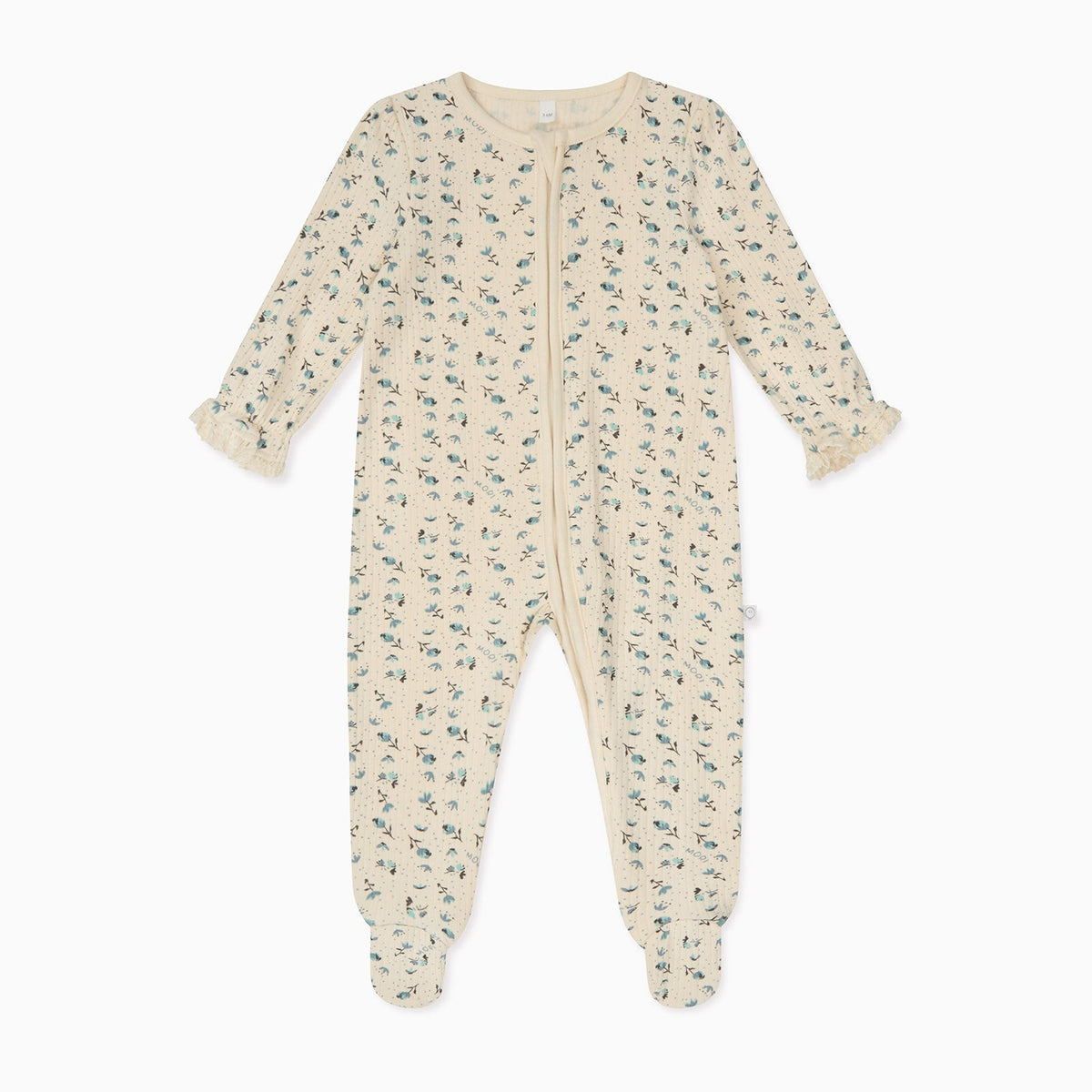 Floral Ribbed Clever Zip Sleepsuit