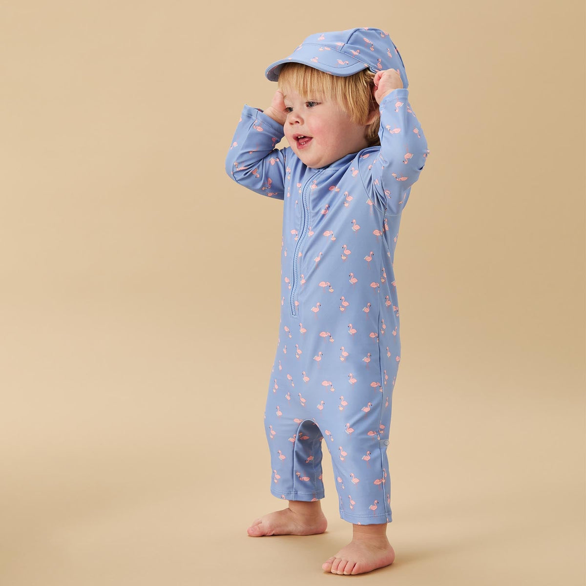 Flamingo Sunsafe Swimsuit & Hat