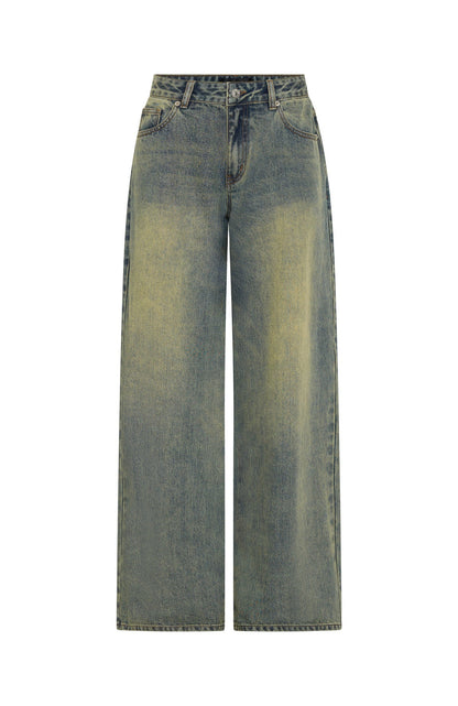 Maeve Low Rise Wide Leg Jeans Sand