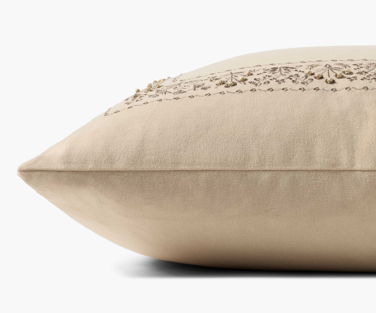 Estee Border Embroidered Pillow - Cream