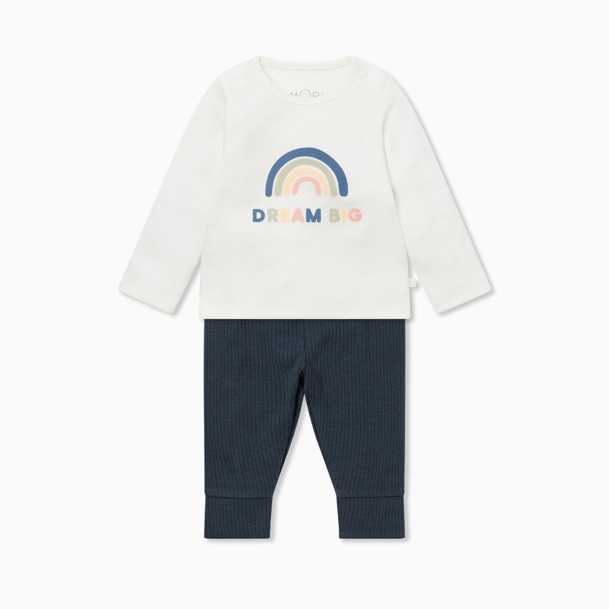 Dream Big Slogan Long Sleeve T-Shirt & Ribbed Leggings Outfit