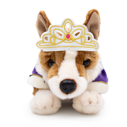 Royal Corgi Dog Soft Toy with Cape and Crown