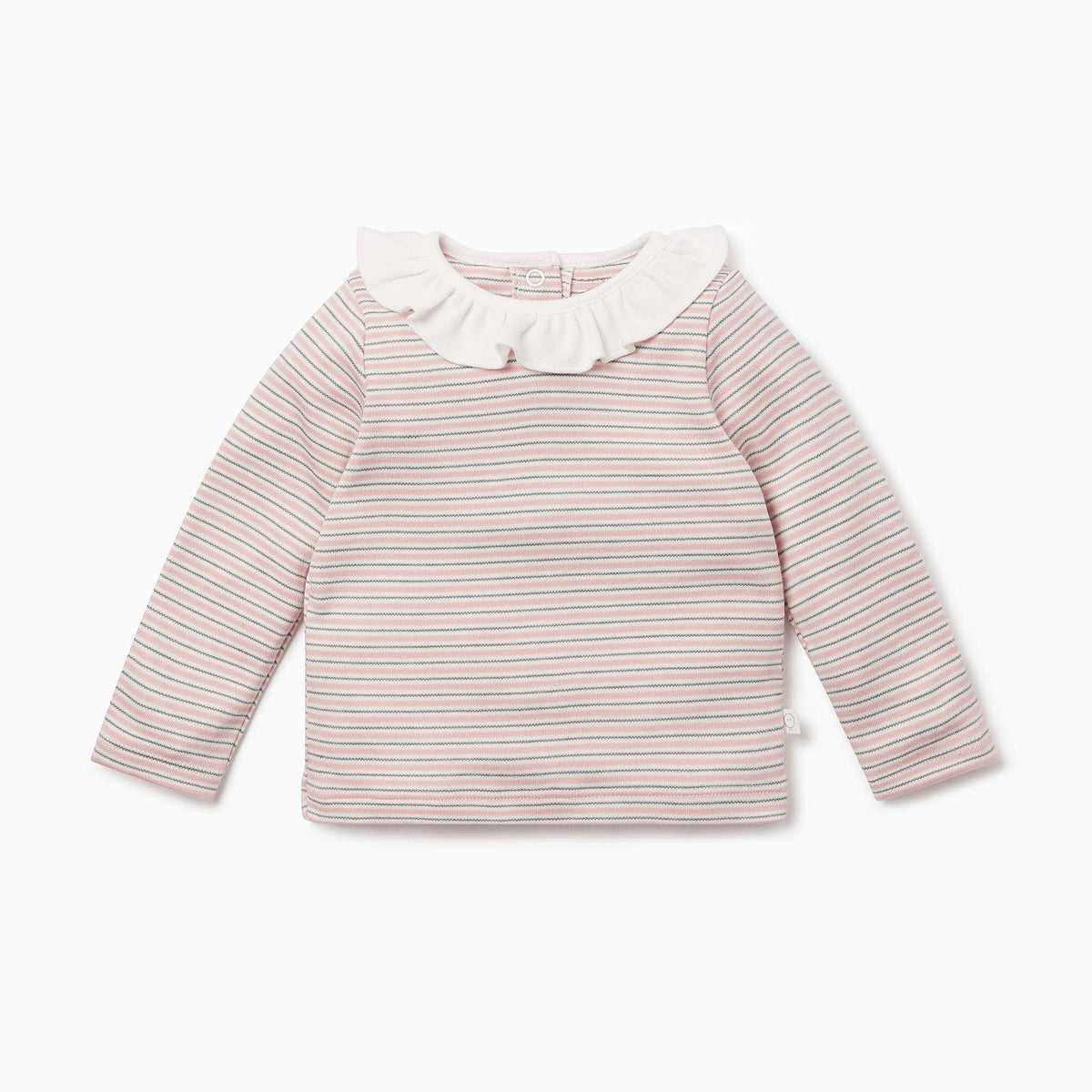 Blush & Khaki Stripe Ruffle T-Shirt & Leggings Set