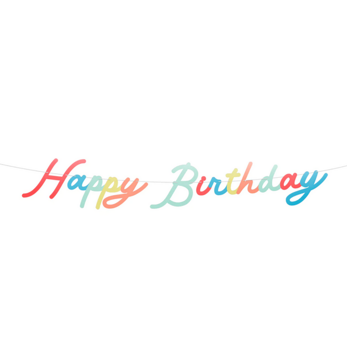 Bright Happy Birthday Garland Set + Number Set