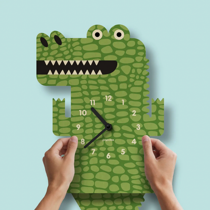 Alligator Pendulum Clock -wood