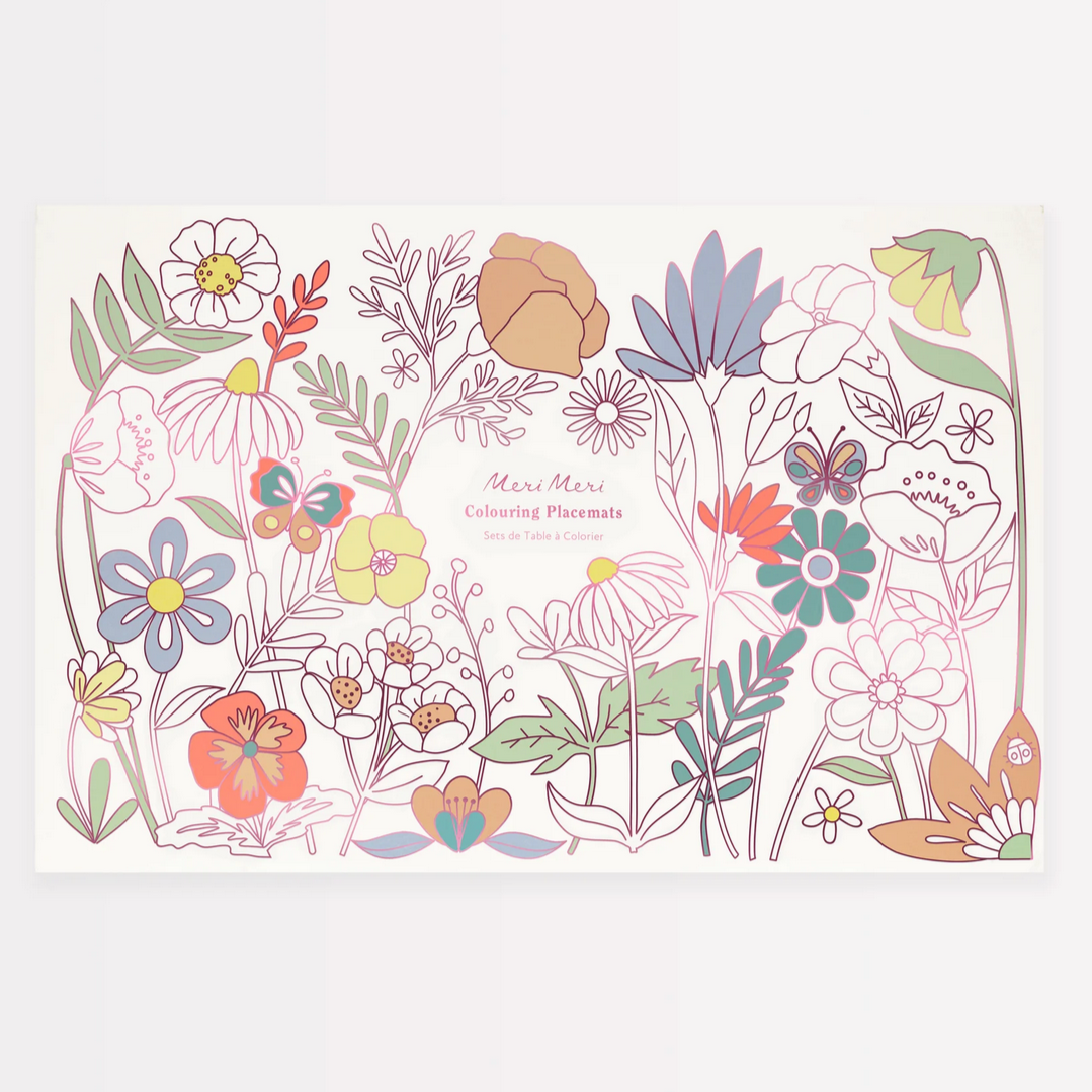 Butterflies & Flowers Colouring Placemats -pk8