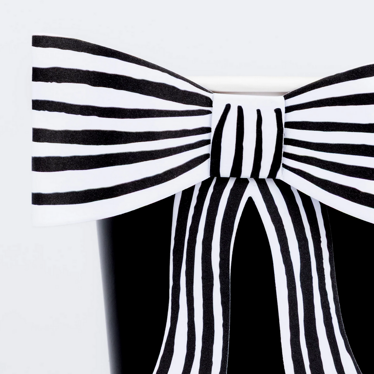Black & White Stripy Bow Cups