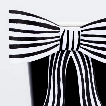 Black & White Stripy Bow Cups