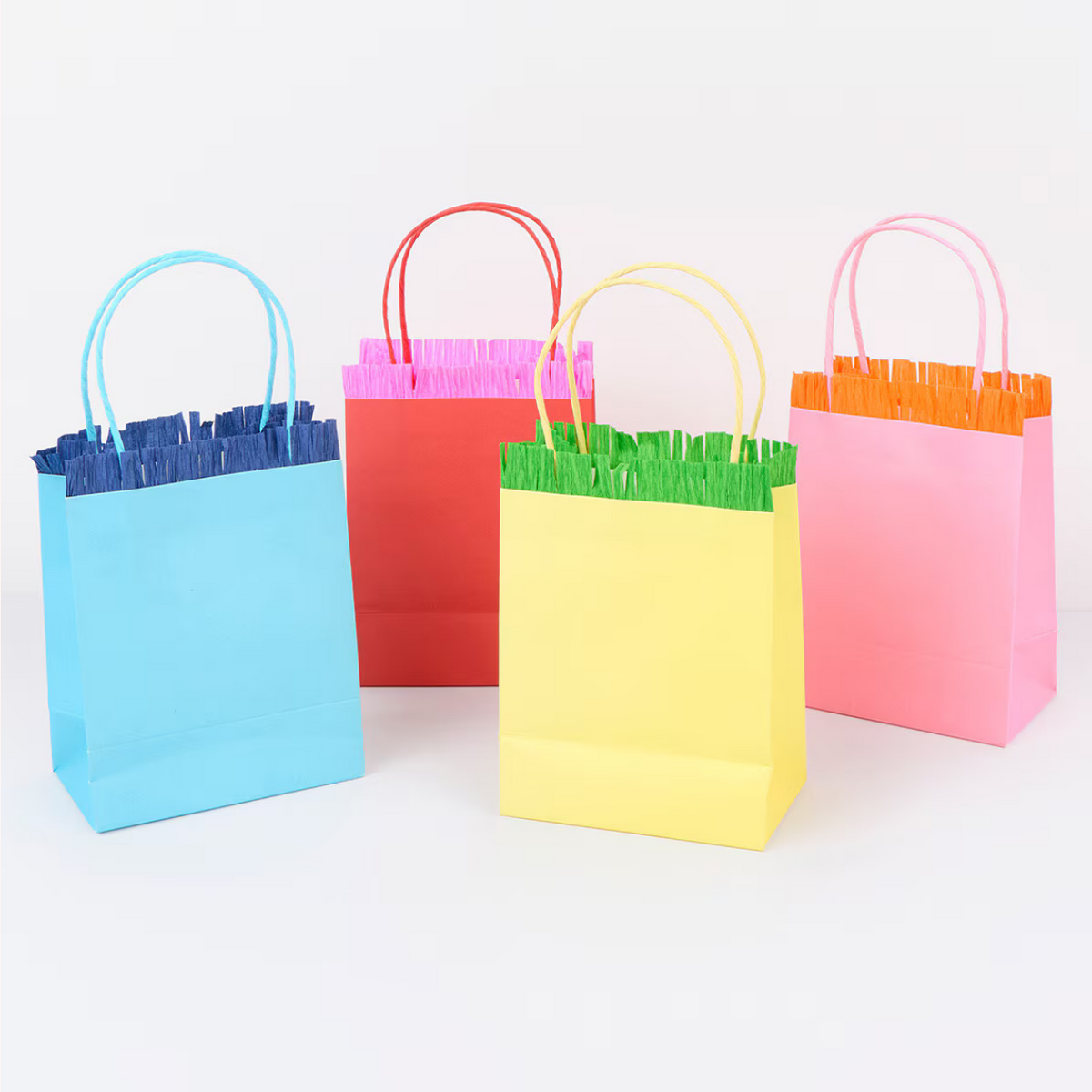 Bright Fringed Party Bags (x8)