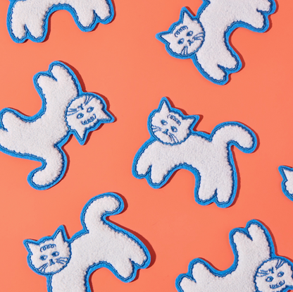 Cloud Cat Chenille Jumping Patch