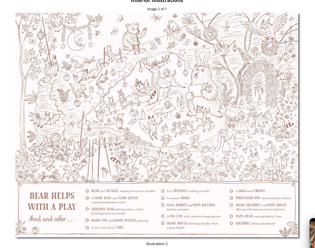 Brown Bear Wood: A Search-and-Find Coloring Book: Over 100 Things to find