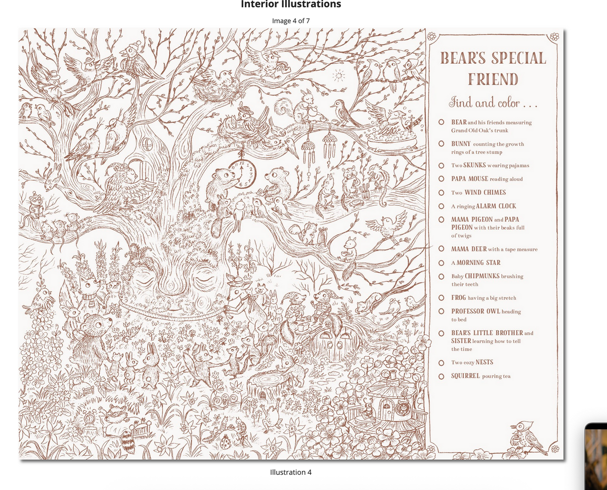 Brown Bear Wood: A Search-and-Find Coloring Book: Over 100 Things to find