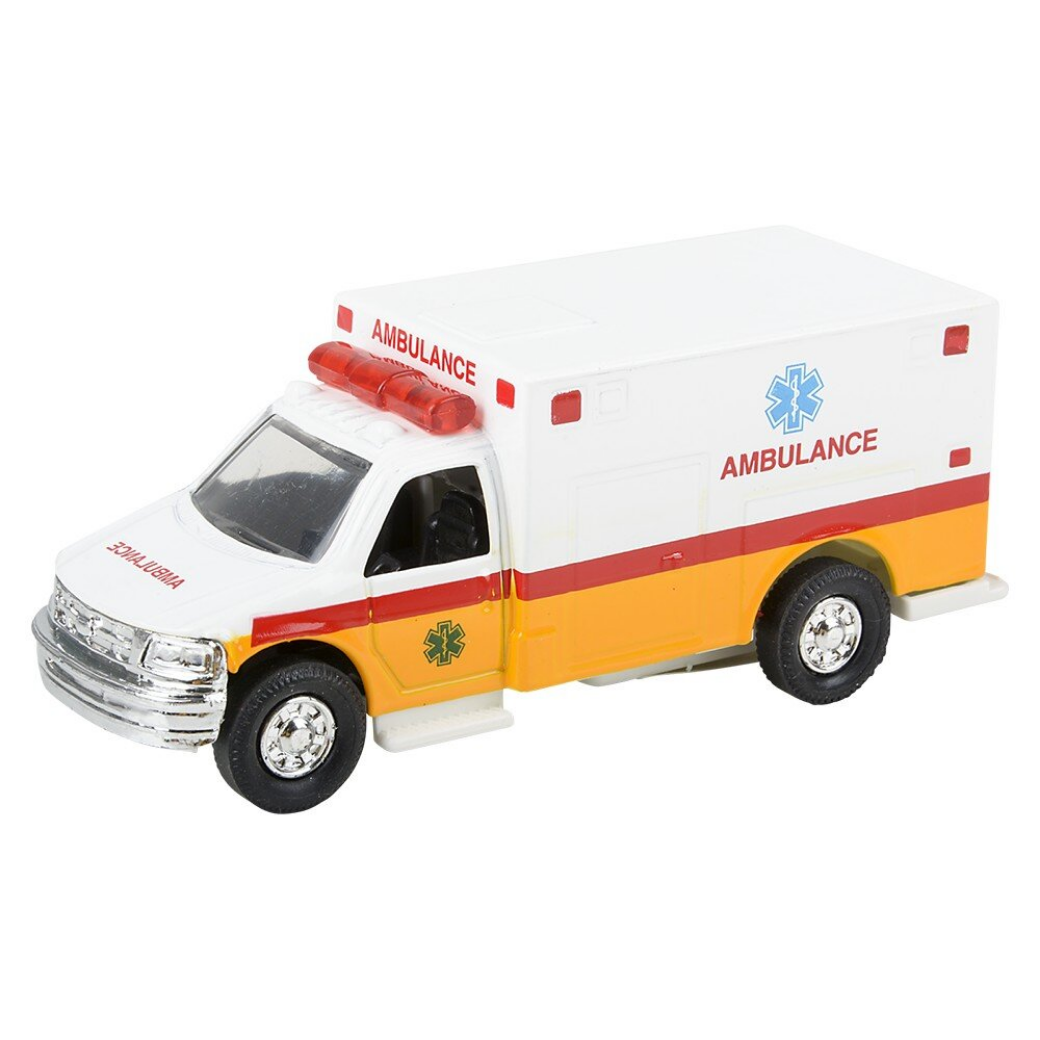 5" Die-Cast Pull Back Rescue Ambulance