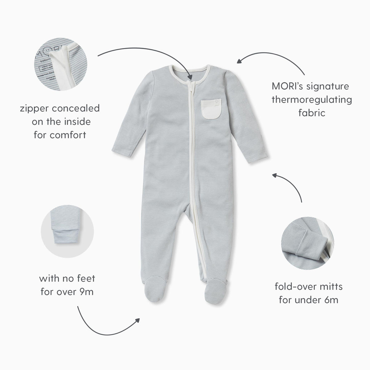Festive Zip-Up Sleepsuit 4 Pack