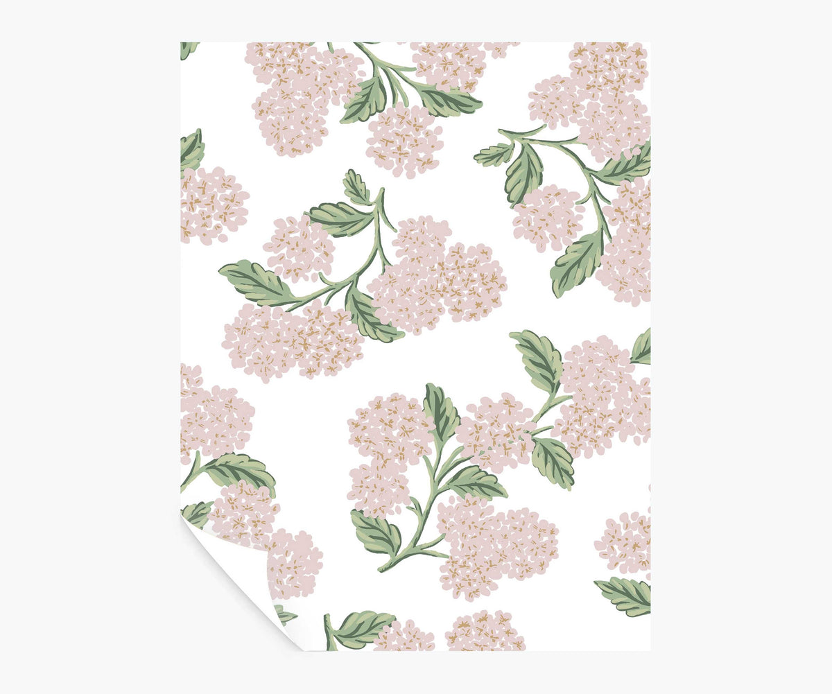 Hydrangea Peel & Stick Wallpaper Sample - Pink & White