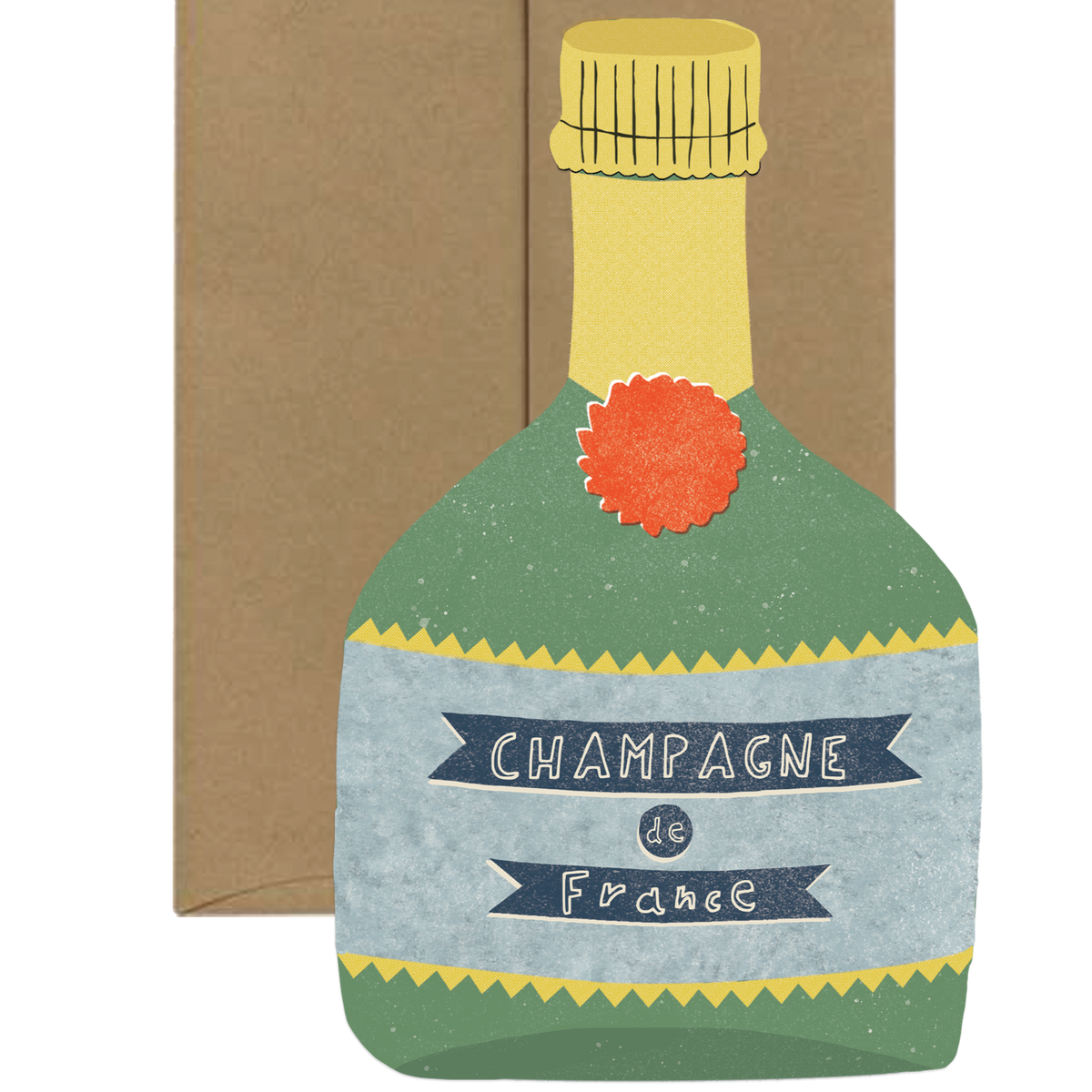 Champagne Card - French Collection Die Cut