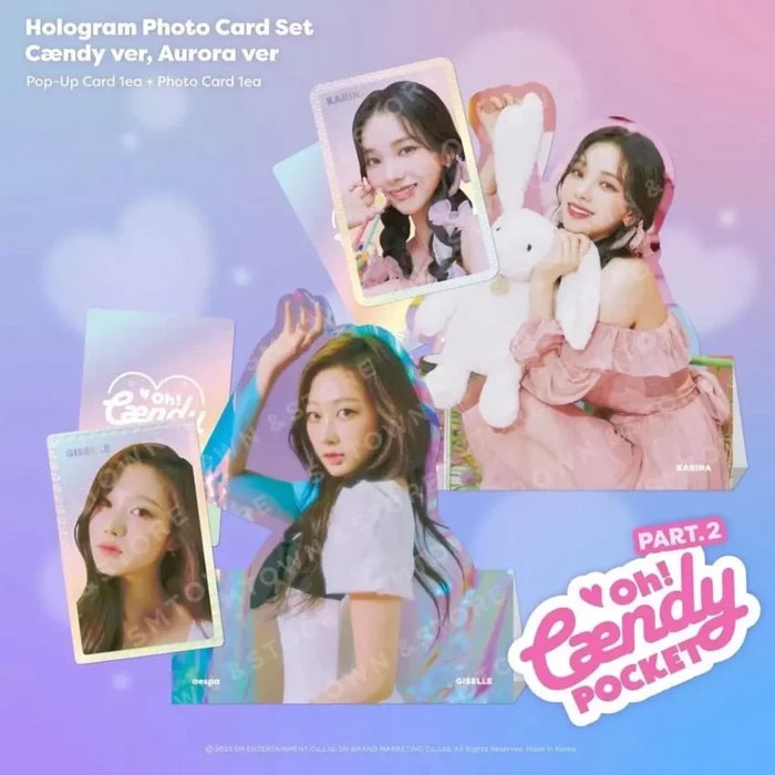 aespa - Oh! Caendy Pocket Part.2 Official Hologram Photocard Set Caendy & Aurora Ver.