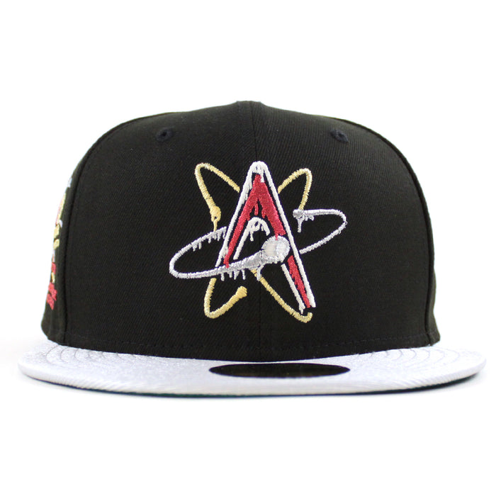 ALBUQUERQUE ISOTOPES Triple A Baseball New Era 59Fifty Fitted Hat (Drip Black Silver Green Under Brim)