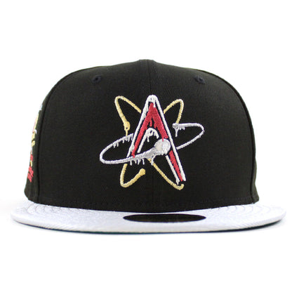 ALBUQUERQUE ISOTOPES Triple A Baseball New Era 59Fifty Fitted Hat (Drip Black Silver Green Under Brim)