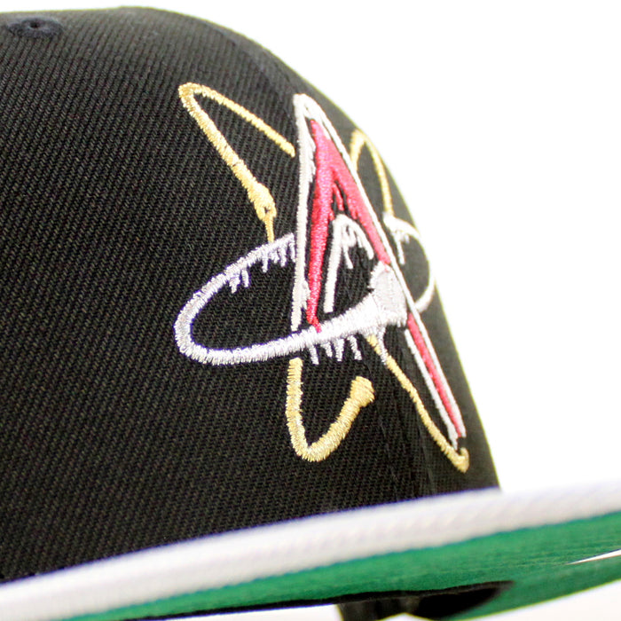 ALBUQUERQUE ISOTOPES Triple A Baseball New Era 59Fifty Fitted Hat (Drip Black Silver Green Under Brim)
